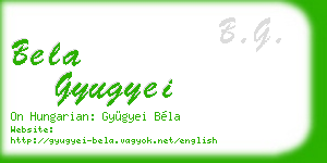 bela gyugyei business card